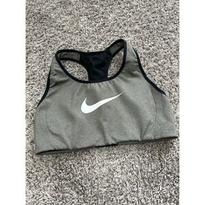 Nike Sports Bra women's small racerback gray black mesh stretch Dri-fit